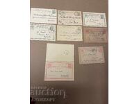 Bulgaria 8 postal cards 10 centimes and 5 and 10 stotinki 1888-1894