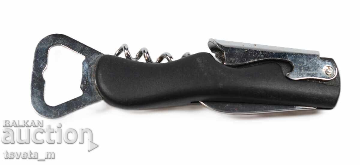 Corkscrew with two bottle openers and a small knife with price 5.00 BGN | € 2.56