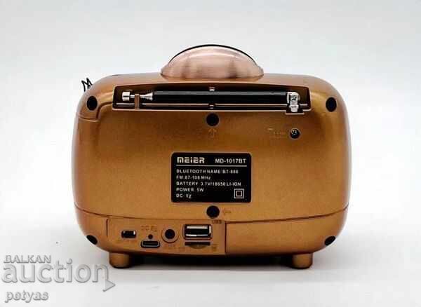 3-band retro radio Meier MD-1017 BT AM, FM, SW + USB/TF with price 27.50 BGN | € 14.06