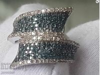 INEL DE ARGINT CU CERTIFICAT DIAMANTE ALBASTE SI ALBE