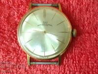 Ceas bărbătesc mecanic placat cu aur, vechi, Luch, 23 de rubine