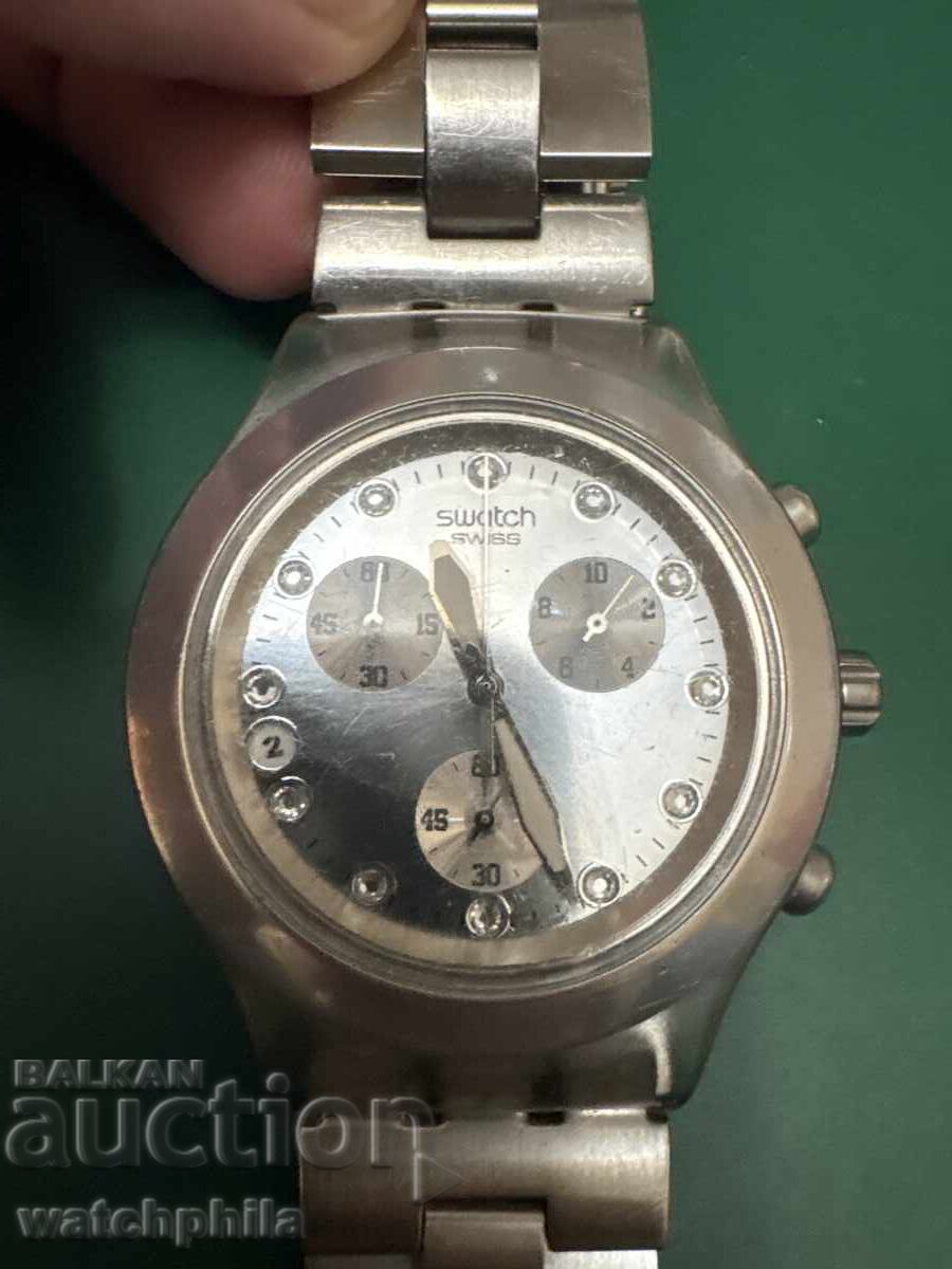 Swatch Irony chronograph wristwatch. Works perfectly