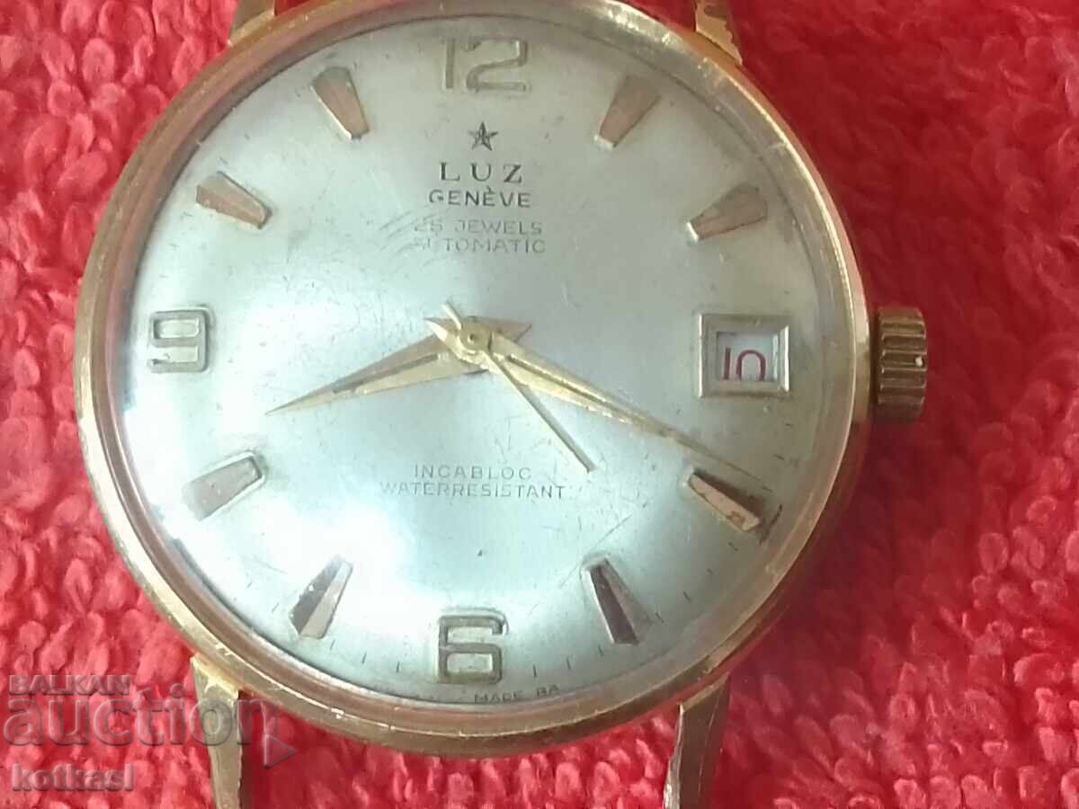 Star σπάνιος ανδρικός επιχρυσωμένος ρολόι Automatic LUZ-GENEVA 20m με τιμή 295.50 BGN | € 151.09