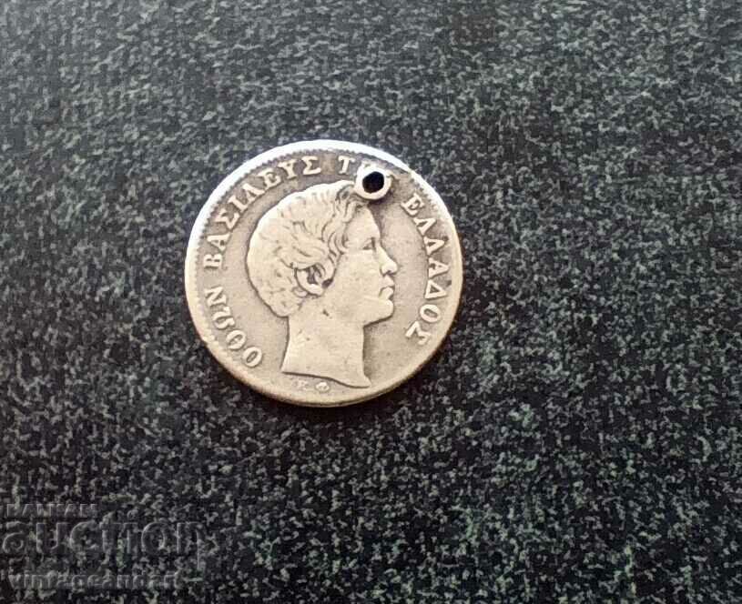 1/2 drahmă 1834, Grecia, argint, monedă de argint 1/2 drahmă 1834, Grecia, argint, monedă de argint