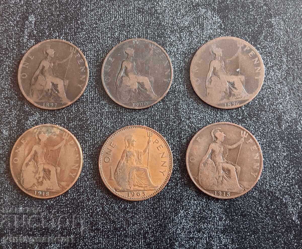Lot 1 penny Marea Britanie, Victoria, Elisabeta, George cu preț 1.61 BGN | € 0.82 Lot 1 penny Marea Britanie, Victoria, Elisabeta, George cu preț 1.61 BGN | € 0.82