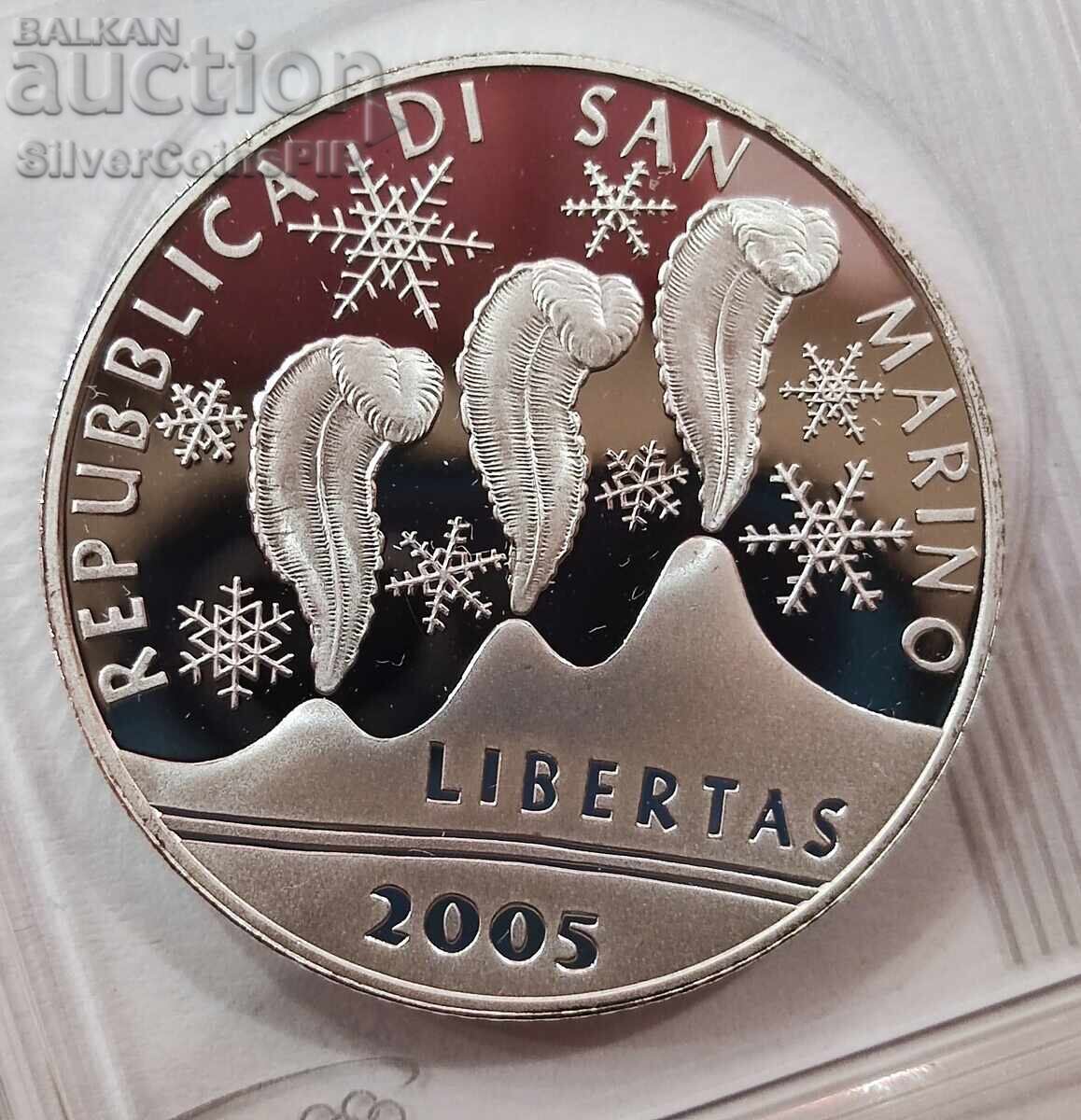 Silver 5 Euro Olympics 2005 San Marino Silver 5 Euro Olympics 2005 San Marino