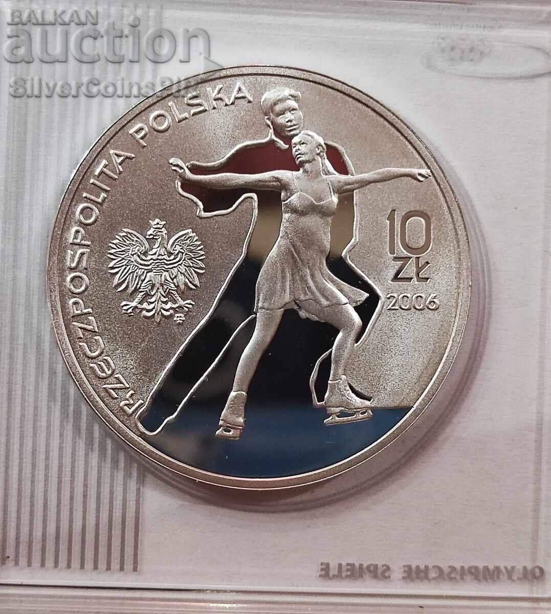 Silver 10 Zloty Olympics 2006 Poland Silver 10 Zloty Olympics 2006 Poland