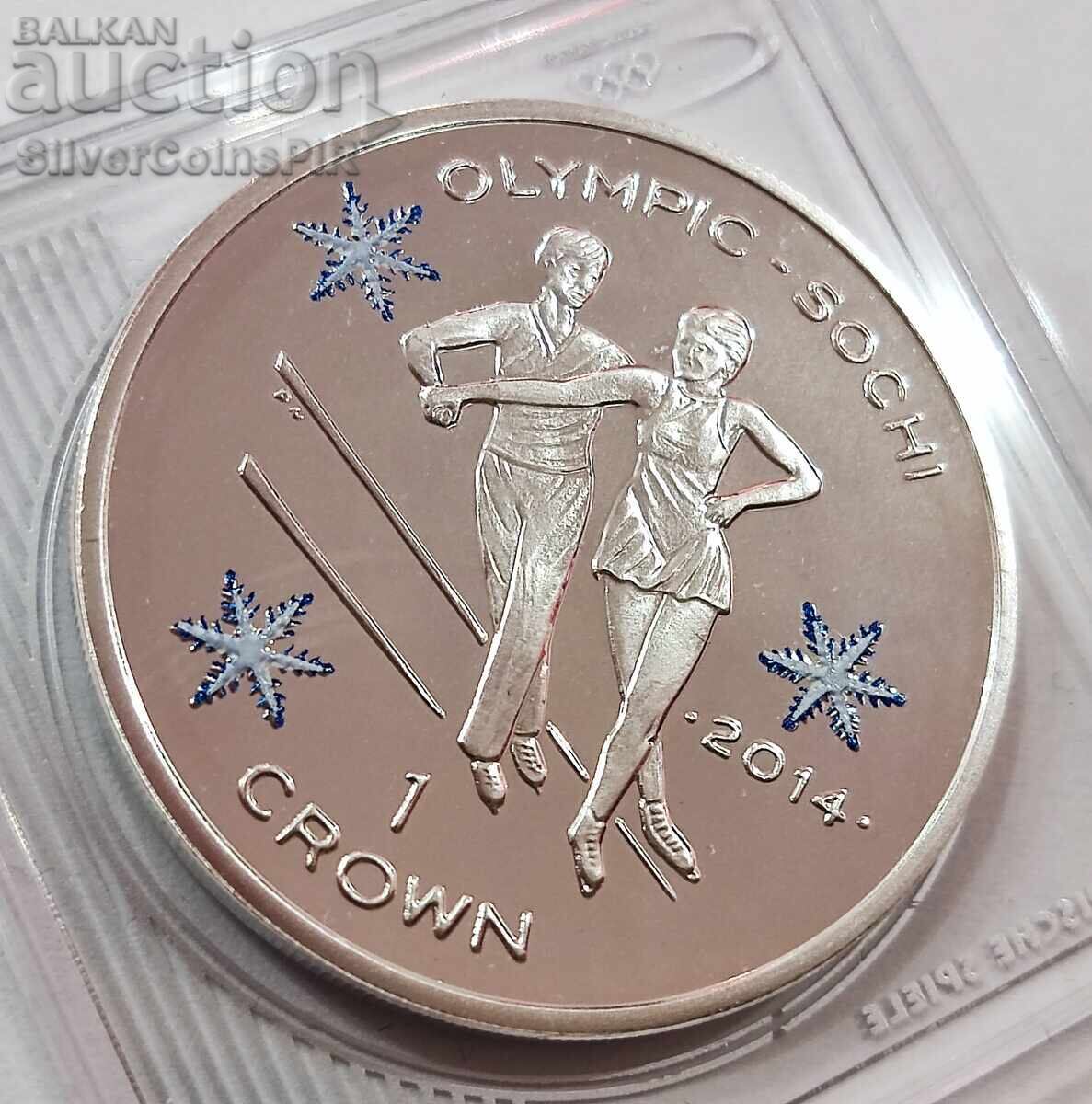 Silver 1 Crown Olympics 2014 Isle of Man with price 78.00 BGN | € 39.88 Silver 1 Crown Olympics 2014 Isle of Man with price 78.00 BGN | € 39.88
