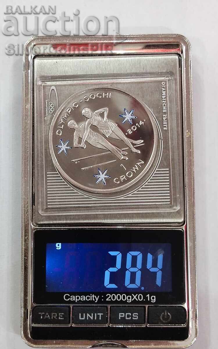 Silver 1 Crown Olympics 2014 Isle of Man - 5 Silver 1 Crown Olympics 2014 Isle of Man - 5