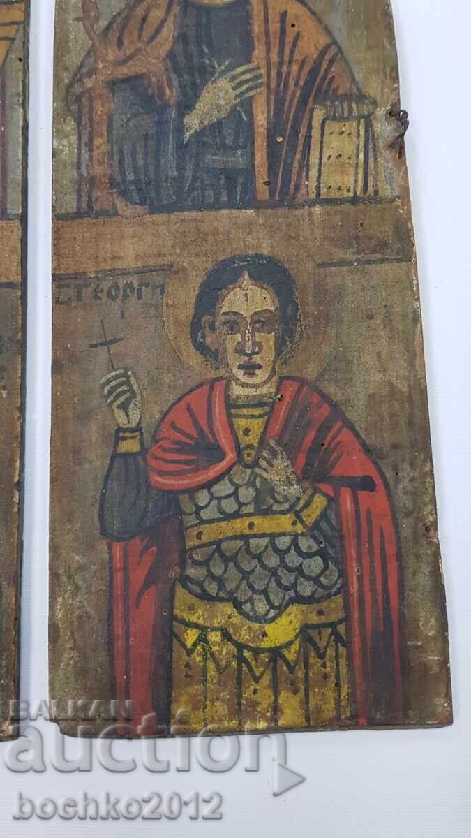 Παράδοση Βουλγαρικά αναγεννησιακά φτερά, πορτάκια από εικόνα τρίπτυχο 19ου αιώνα Παράδοση Βουλγαρικά αναγεννησιακά φτερά, πορτάκια από εικόνα τρίπτυχο 19ου αιώνα