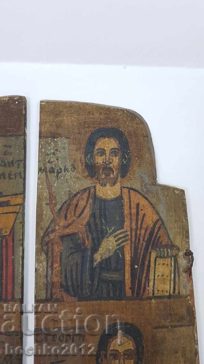 Βουλγαρικά αναγεννησιακά φτερά, πορτάκια από εικόνα τρίπτυχο 19ου αιώνα - 5 Βουλγαρικά αναγεννησιακά φτερά, πορτάκια από εικόνα τρίπτυχο 19ου αιώνα - 5