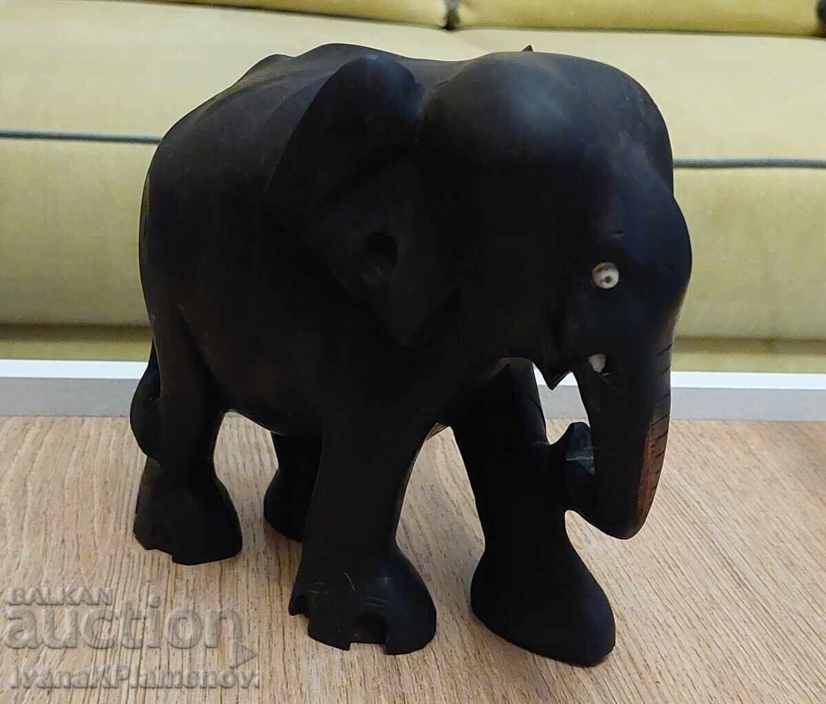 Ebony wood carving, solid elephant figure for connoisseurs with price € 22.00 | 43.03 BGN