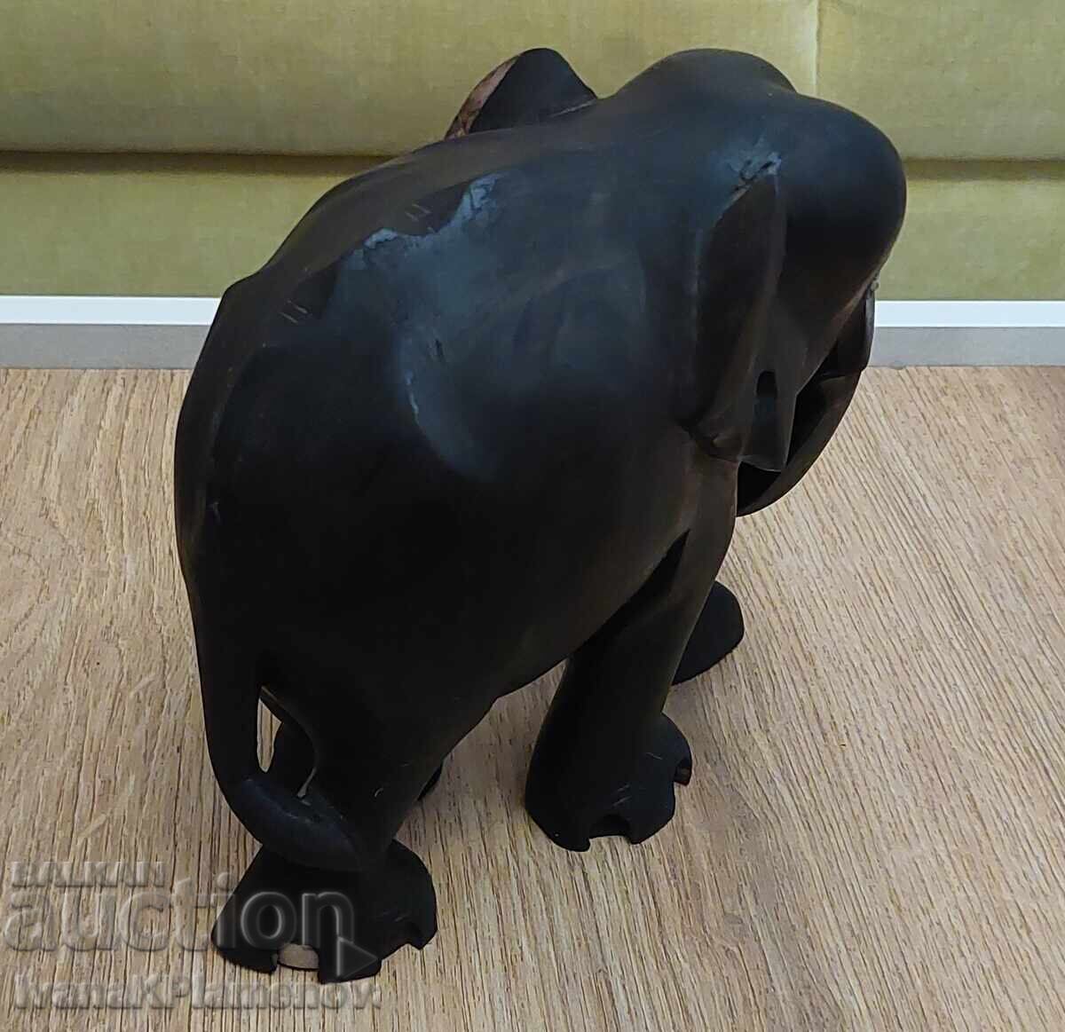 Δημοπρασία Ξυλόγλυπτο μασίφ έβενο φιγούρα ελέφαντα για γνώστες