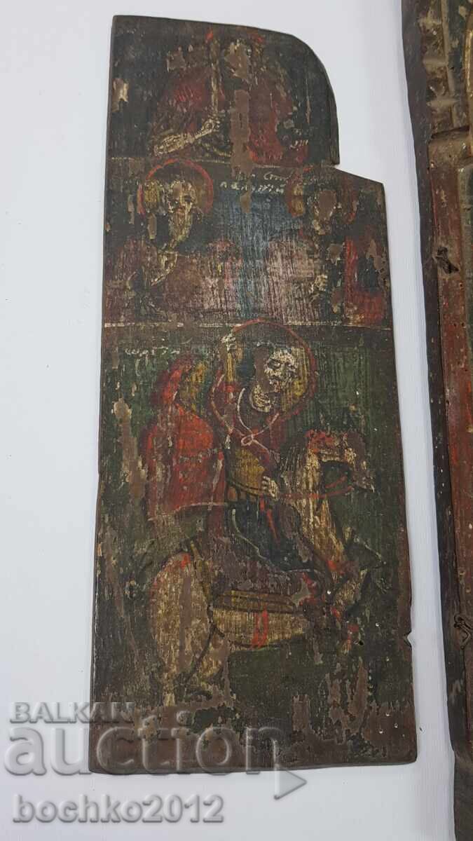Bulgarian Revival icon triptych 19th century. Original! with price 265.00 BGN | € 135.49 Bulgarian Revival icon triptych 19th century. Original! with price 265.00 BGN | € 135.49