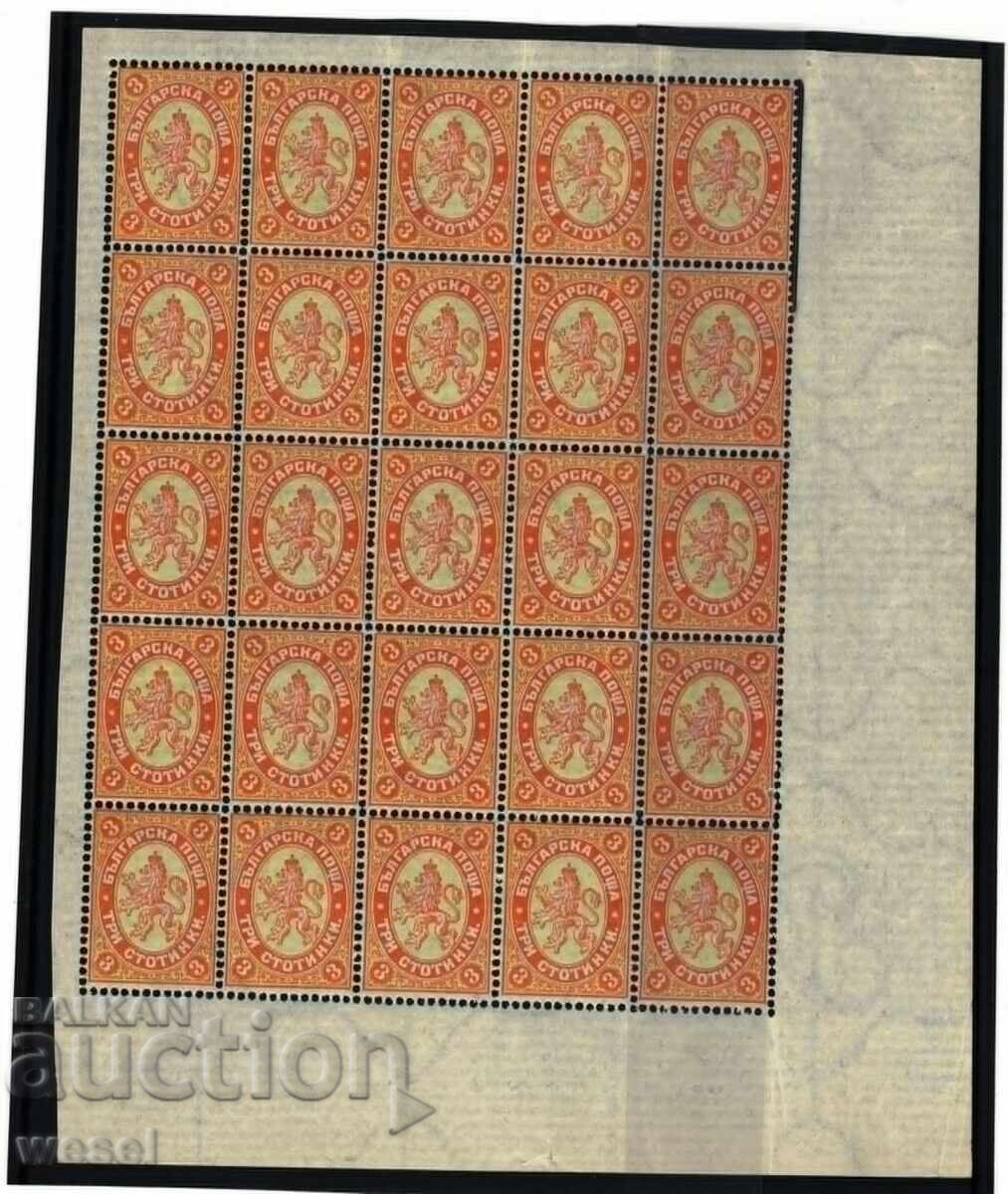 Block of 3-cent stamps with gum, 1882 Block of 3-cent stamps with gum, 1882