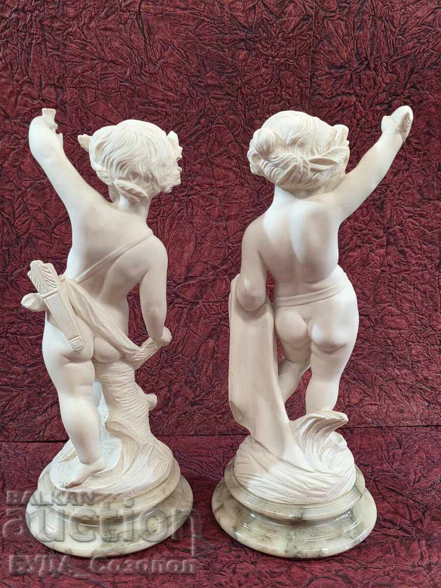 Delivery of Pair of alabaster statues by Giuseppe Bessi