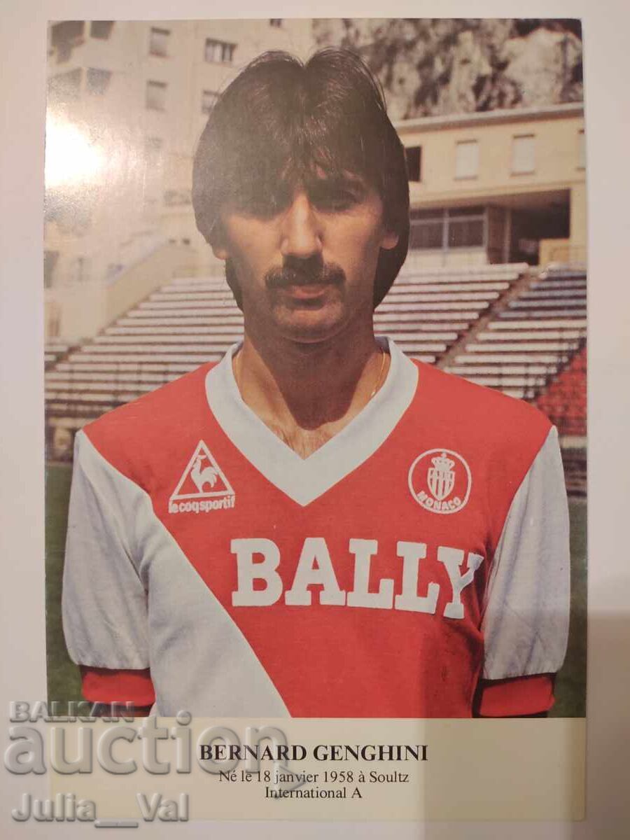 Fotbal - Bernard Genghini - Franța - cu echipă de Monaco Fotbal - Bernard Genghini - Franța - cu echipă de Monaco