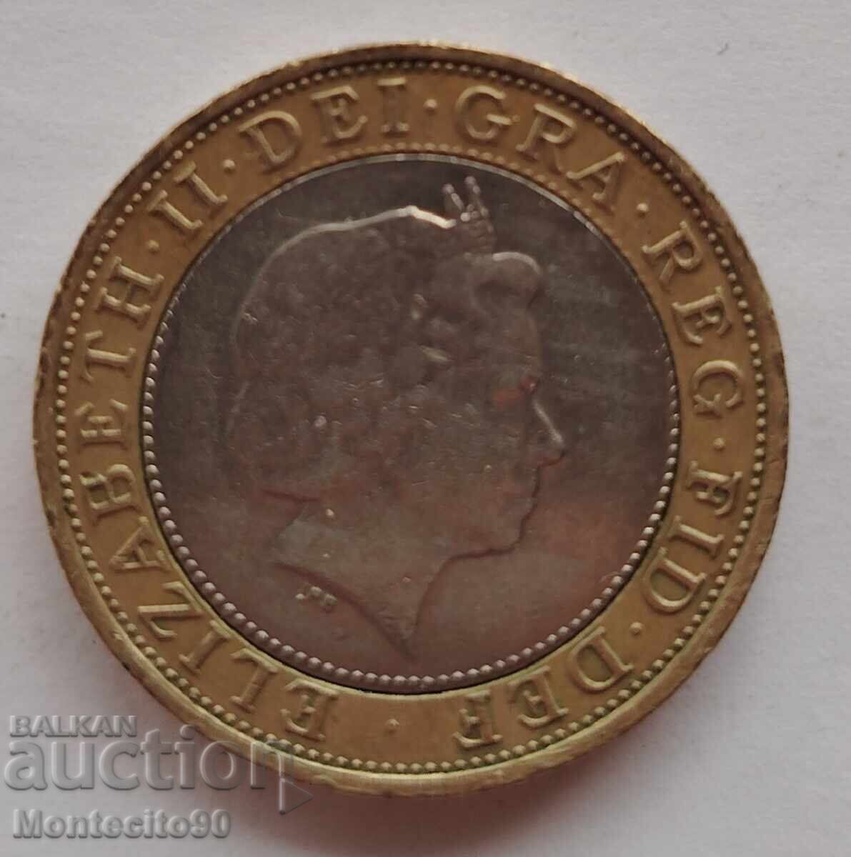 2 λίρες 2001 - 100 χρόνια Διατλαντικού Ραδιοφώνου με τιμή 10.00 BGN | € 5.11