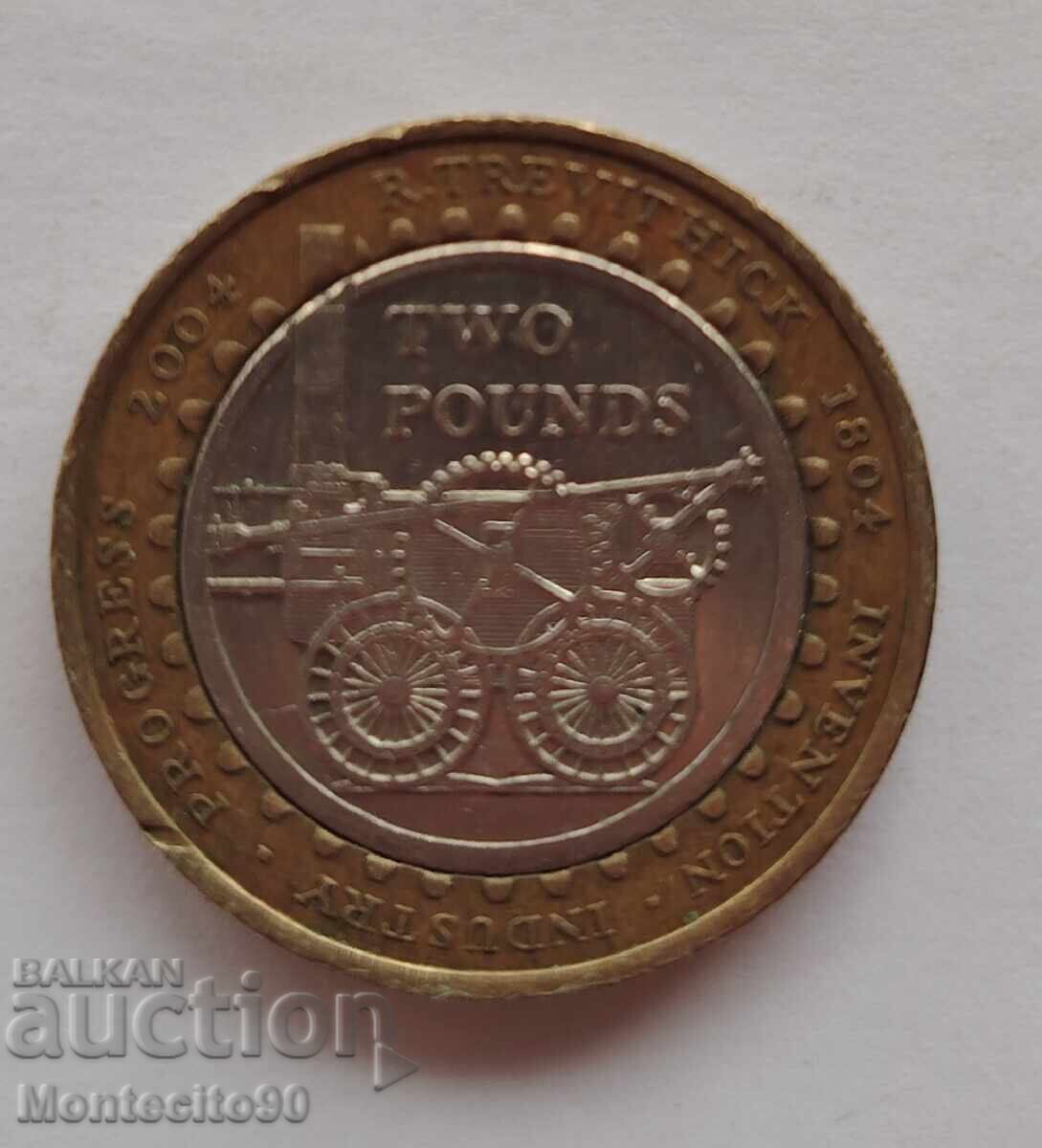 2 lire 2004 - 200 de ani de la prima locomotivă cu abur