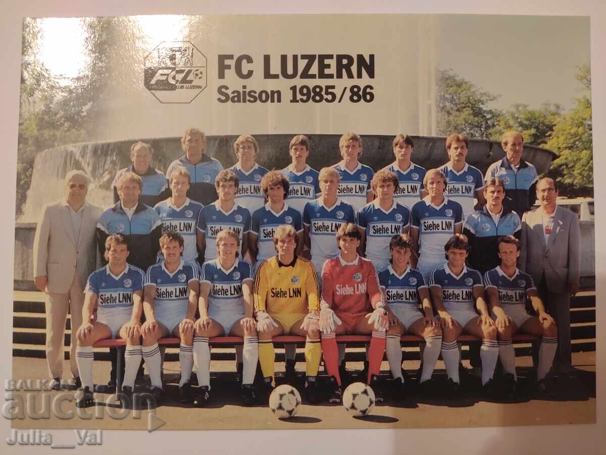 Autographs from FC Lucerne - Switzerland 1985/86 - on the back Autographs from FC Lucerne - Switzerland 1985/86 - on the back