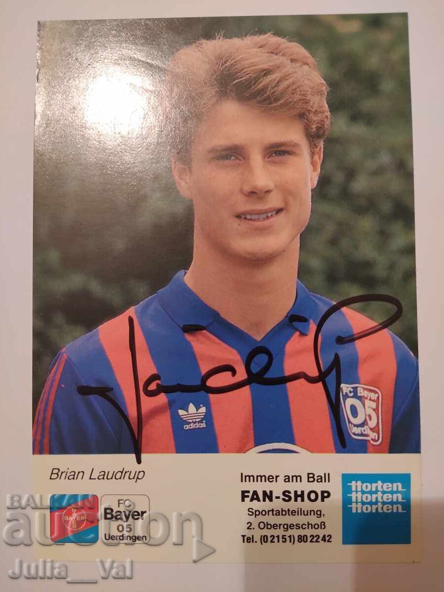 Football - FC Bayer 05 - Autograph from Brian Laudrup Football - FC Bayer 05 - Autograph from Brian Laudrup