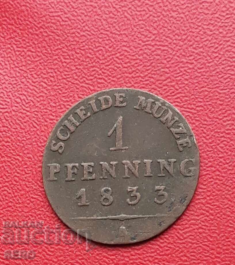 Germania-Prusia-1 Pfennig 1833 A