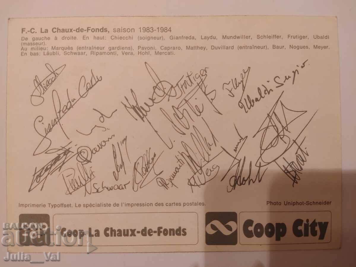 Football - FC La Chaux-de-Fonds - Autographs - Switzerland with price 2.19 BGN | € 1.12 Football - FC La Chaux-de-Fonds - Autographs - Switzerland with price 2.19 BGN | € 1.12