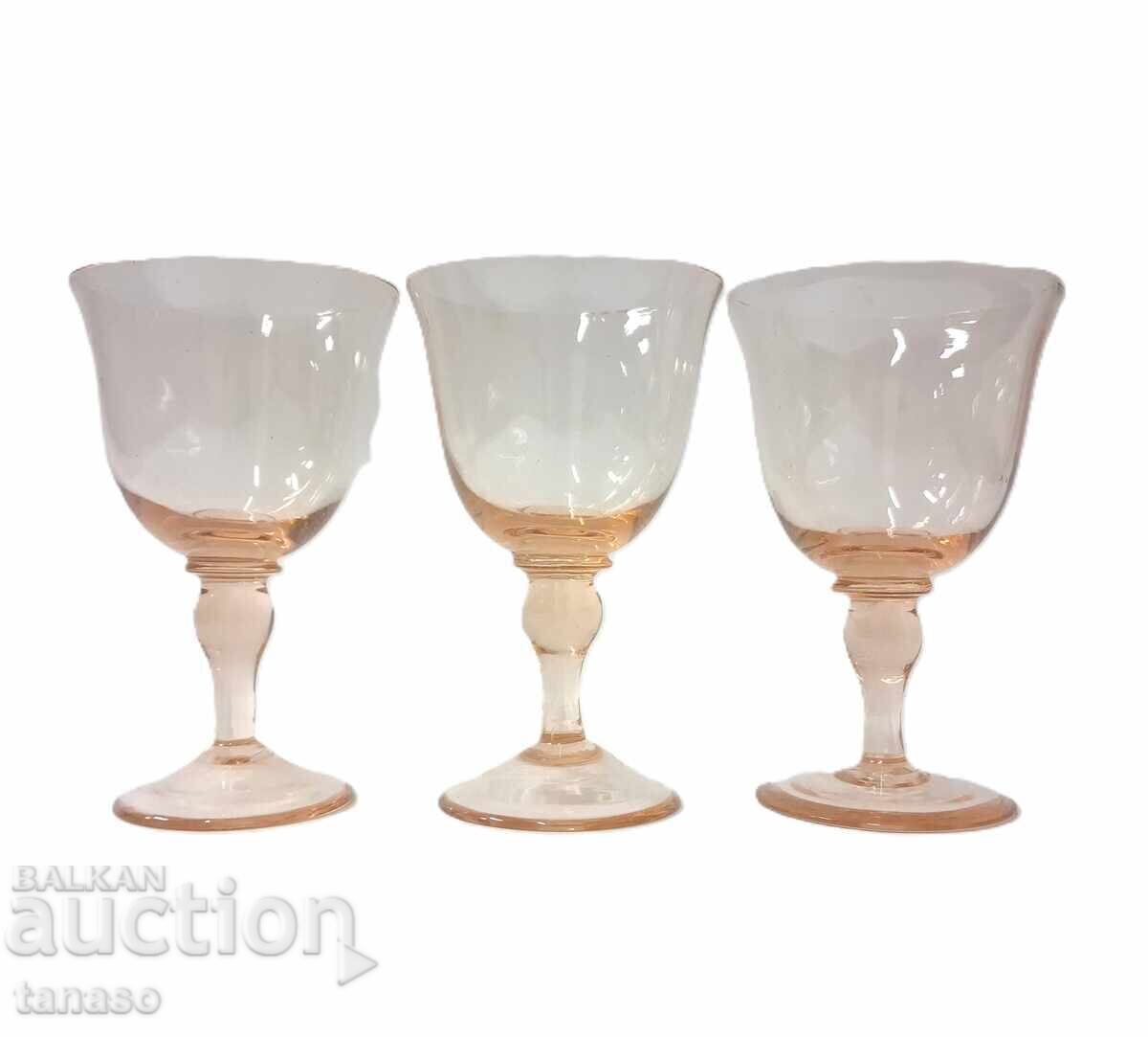 Δημοπρασία Ρετρό ροζ γυάλινα ποτήρια Arcoroc Luminarc Rosaline