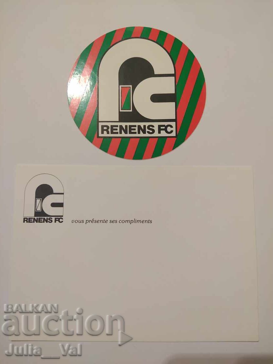 Auction Football - FC Renens - Switzerland - postcard and sticker Auction Football - FC Renens - Switzerland - postcard and sticker