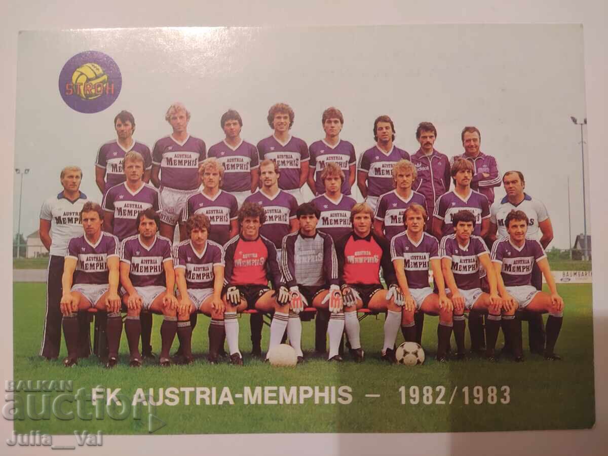 Футбол - ФК Аустрия - Виена - картичка 1982/83г. + автографи Футбол - ФК Аустрия - Виена - картичка 1982/83г. + автографи