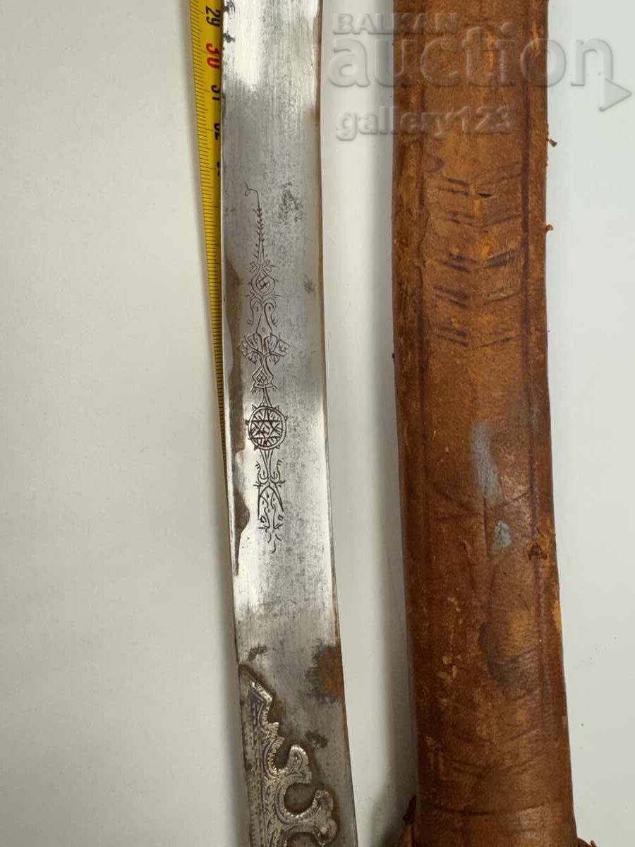 Yatagan knife with leather, silver, niello, engravings - 5 Yatagan knife with leather, silver, niello, engravings - 5