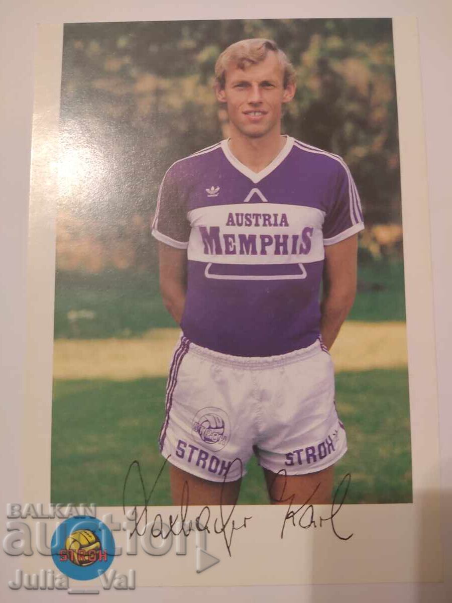 Football - FK Austria - Vienna - Autograph of Karl Daxbacher Football - FK Austria - Vienna - Autograph of Karl Daxbacher