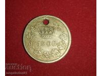 Румъния - 20 бани , 1902, пробита