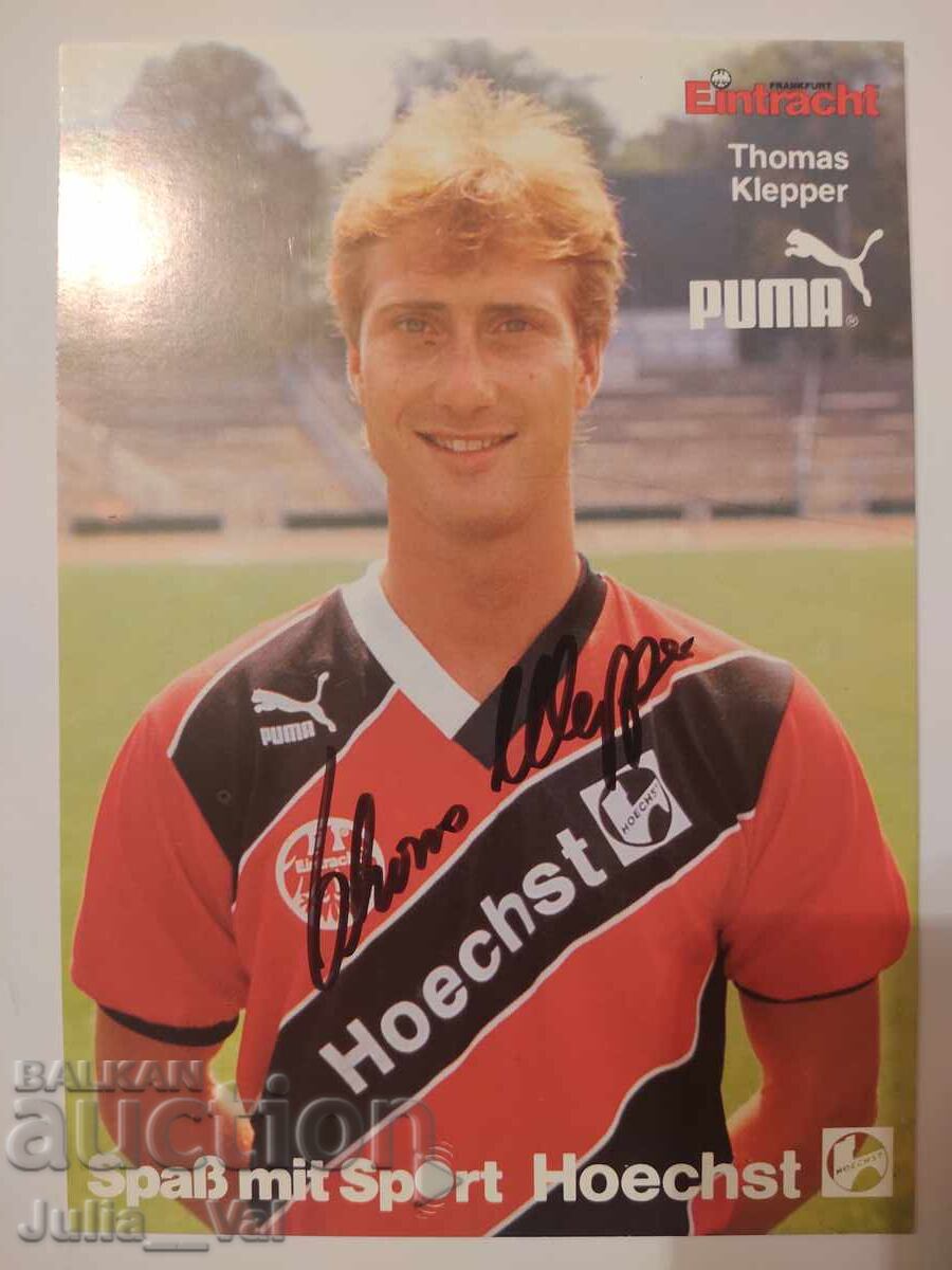 Fotbal - autograf de la Thomas Klepper - Eintracht Frankfurt Fotbal - autograf de la Thomas Klepper - Eintracht Frankfurt