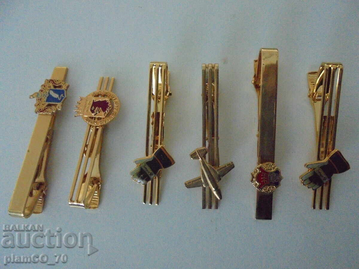 №*8377 Παλιά χρυσά κλιπ γραβάτας - 5