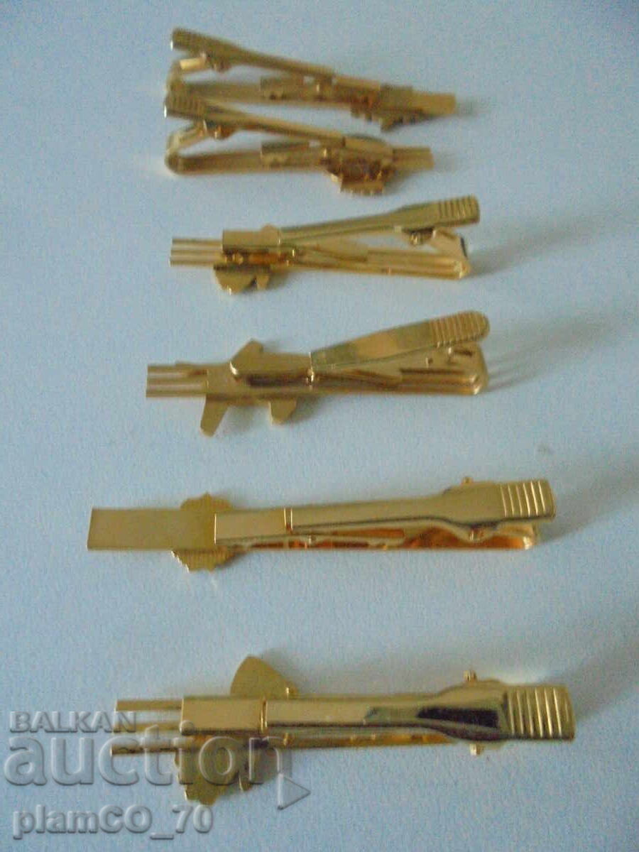 №*8377 Παλιά χρυσά κλιπ γραβάτας - 6