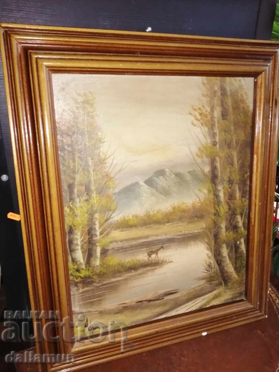 стара рисувана картина Пейзаж с цена 105.00 лв. | € 53.69 стара рисувана картина Пейзаж с цена 105.00 лв. | € 53.69