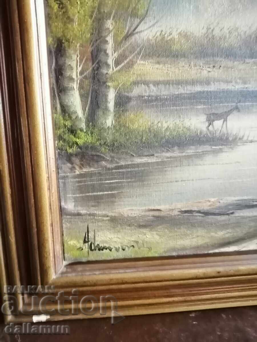 Аукцион стара рисувана картина Пейзаж Аукцион стара рисувана картина Пейзаж