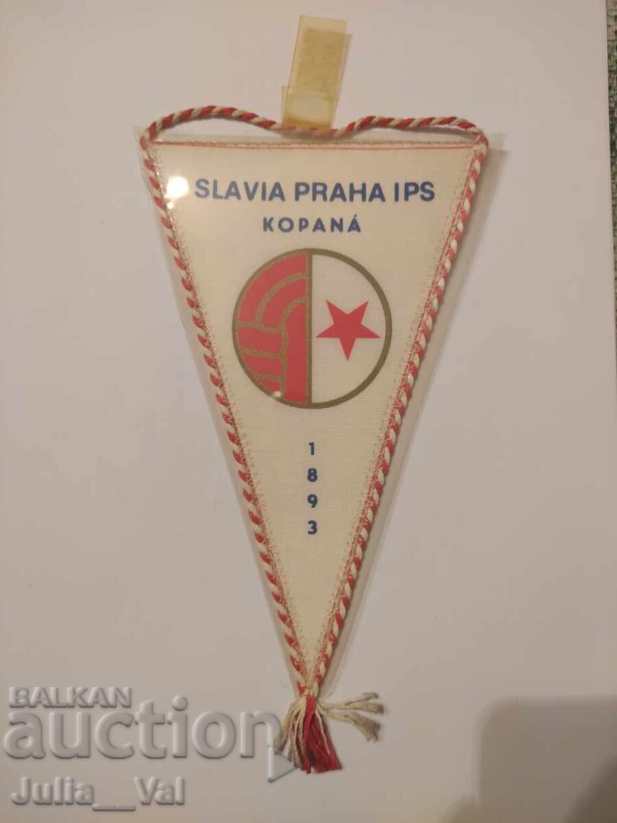 Футбол - ФК Славия Прага - старо флагче Футбол - ФК Славия Прага - старо флагче