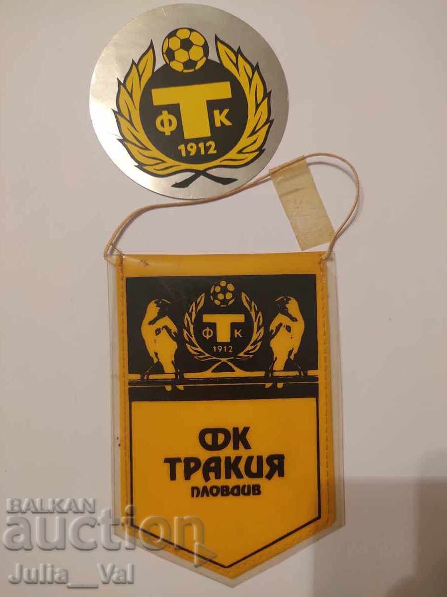 Fotbal - FC Trakia Plovdiv - steag vechi + abțibild Fotbal - FC Trakia Plovdiv - steag vechi + abțibild