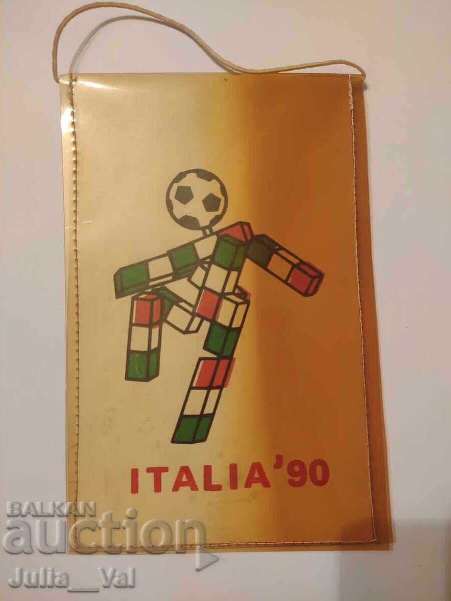 Футбол - Италия 1990 г. нац.отбор - старо флагче + стикер с цена 2.15 лв. | € 1.10 Футбол - Италия 1990 г. нац.отбор - старо флагче + стикер с цена 2.15 лв. | € 1.10