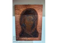 Old Copper Panel Icon - Holy Mother of God