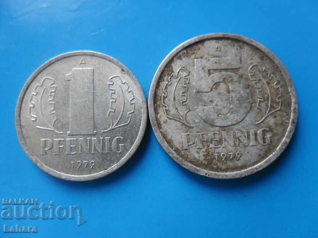 1, 5 Pfennig 1979 GDR, Germany