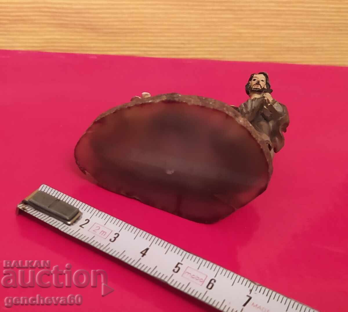 Licitație Sculptură - agat natural - Nașterea Domnului
