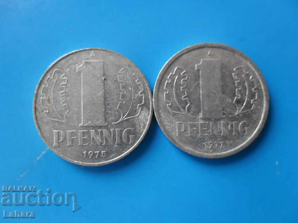 1 Pfennig 1975, 1977 g. RDG, Germania