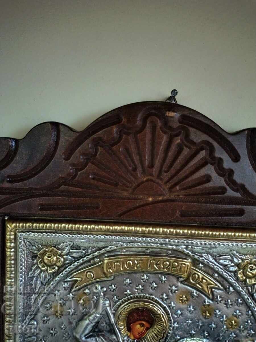 Παλιά Ασημένια Εικόνα του Αγίου Γεωργίου με τιμή 47.98 BGN | € 24.53