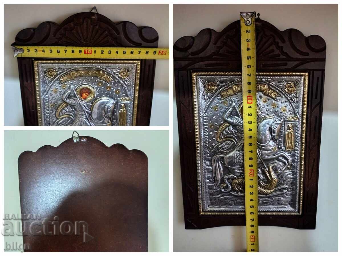 Παλιά Ασημένια Εικόνα του Αγίου Γεωργίου - 7