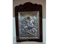 Veche Icoană Argintată a Sfântului Gheorghe