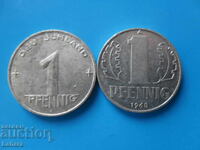 1 Pfennig 1952, 1968 g. RDG, Germania