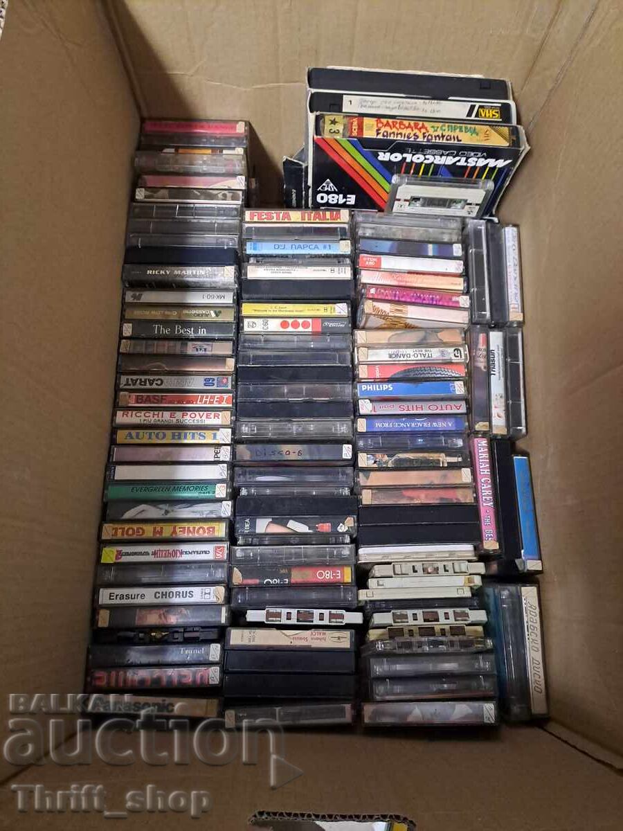 LOT of audio cassettes, CDs and video cassettes, see description with price 79.00 BGN | € 40.39 LOT of audio cassettes, CDs and video cassettes, see description with price 79.00 BGN | € 40.39